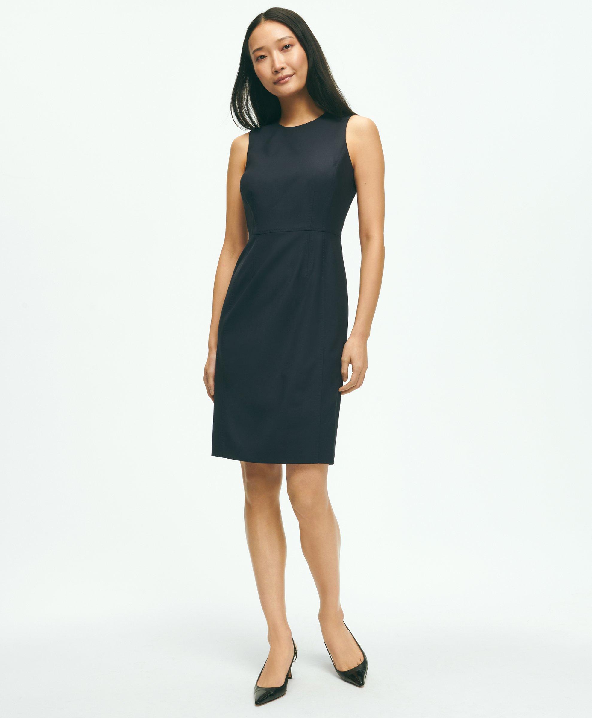 Brooks Brothers The Essential Stretch Wool Sheath Dress | Navy | Size 10