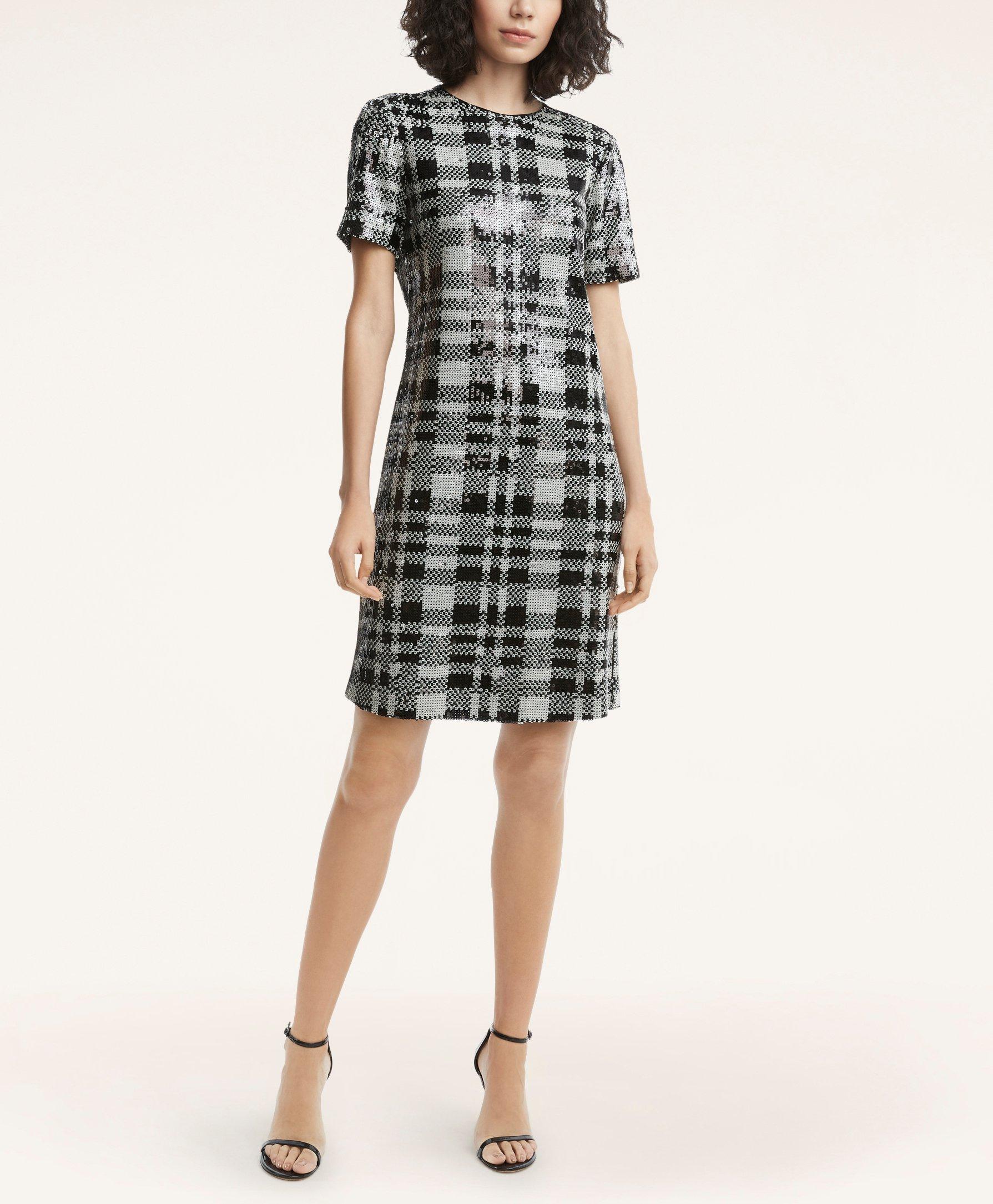 A-Line Ponte Dress - Bold Houndstooth