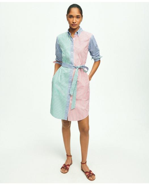 Brooks Brothers Supima Cotton Fun Stripe Shirt Dress | Size 4 In Multicolor