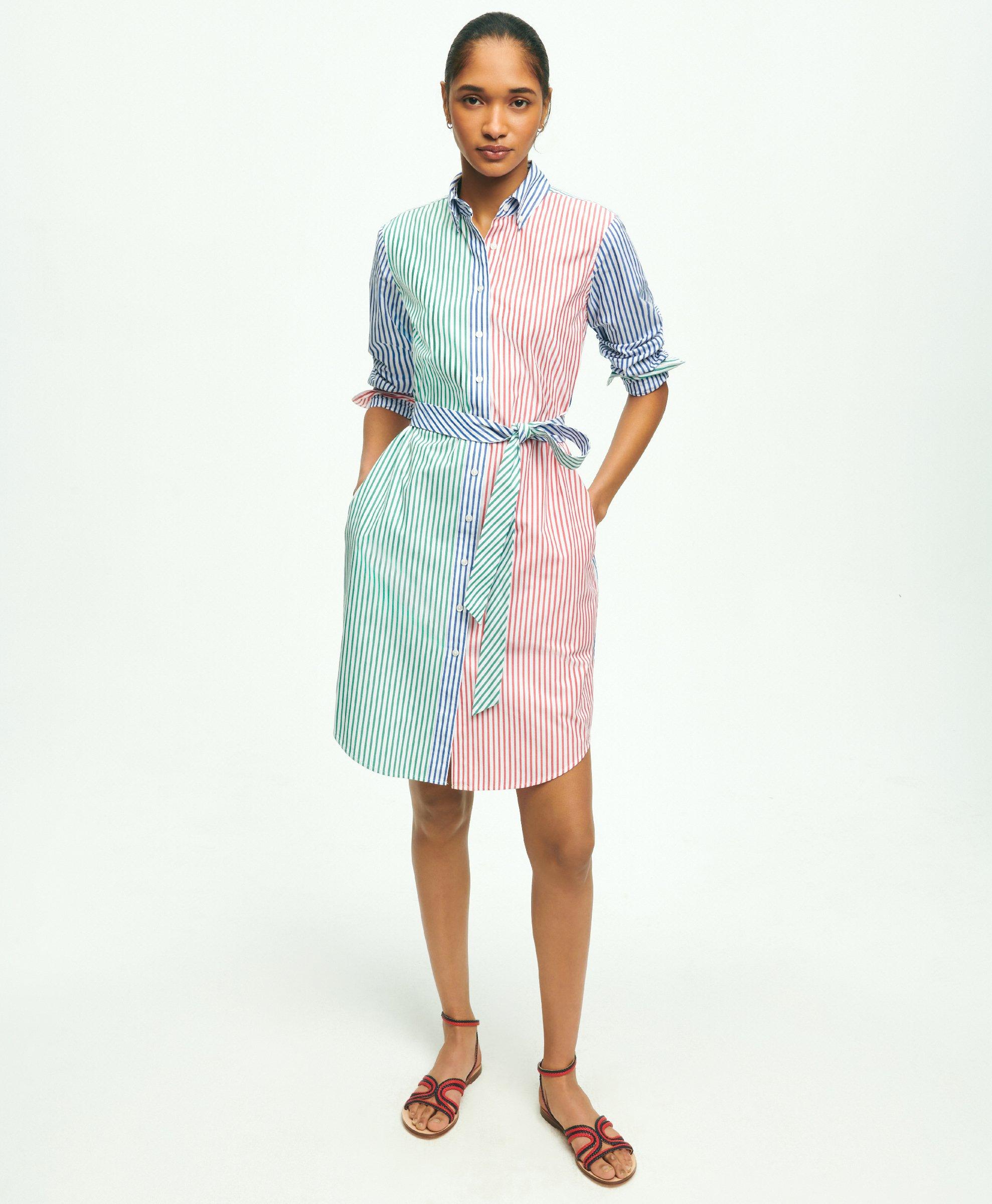 Brooks Brothers Supima Cotton Fun Stripe Shirt Dress | Size 2 In Multicolor