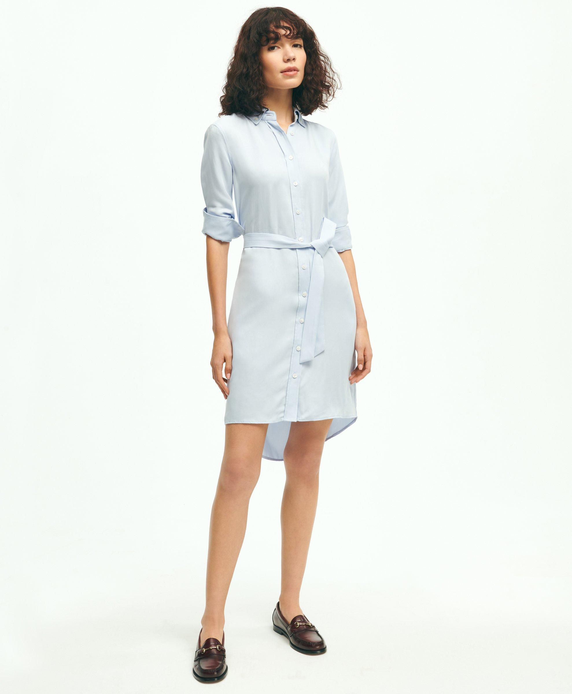 Brooks Brothers Soft Icons Shirt Dress | Blue | Size 16