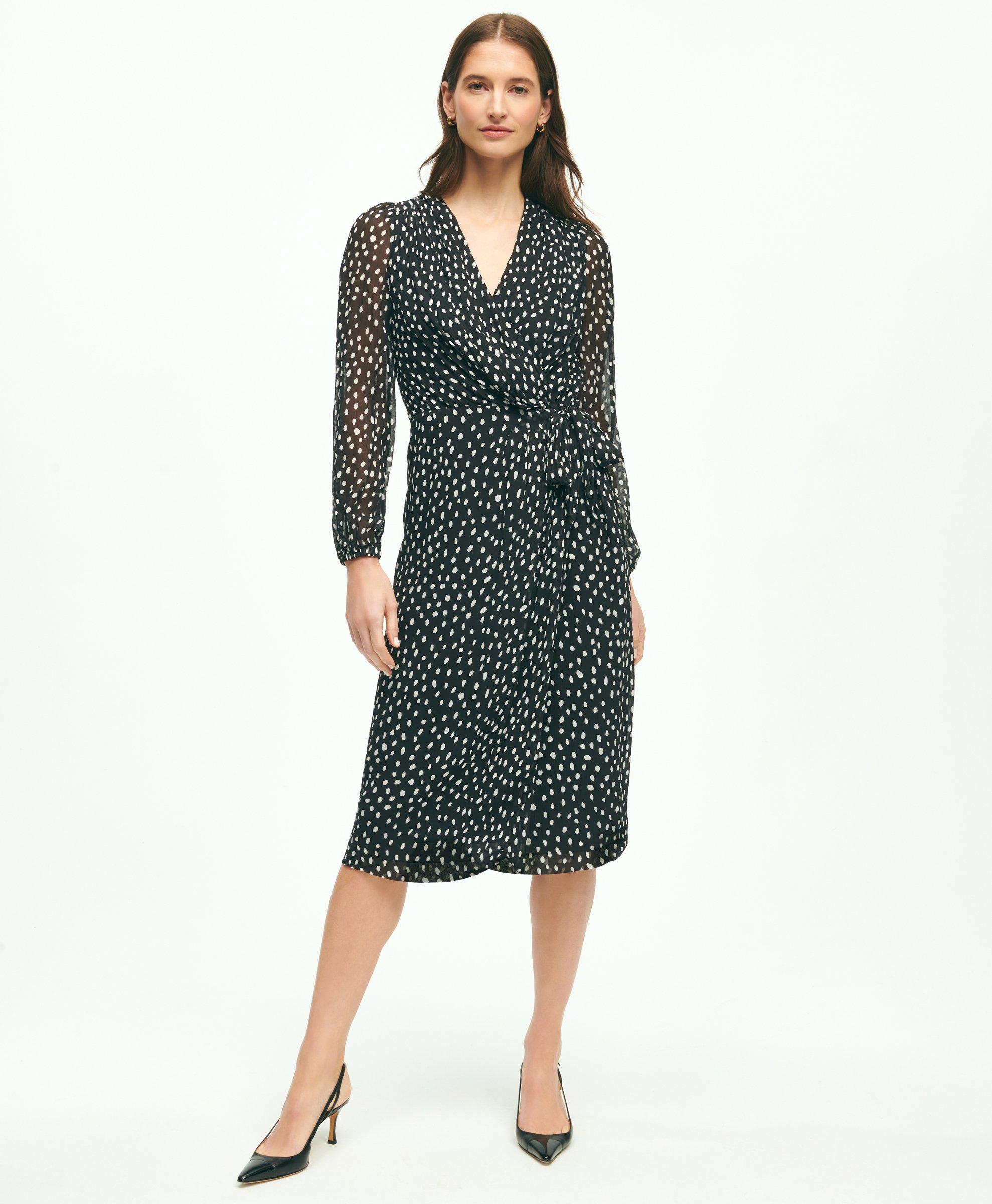 Blouson Sleeve Wrap Dress