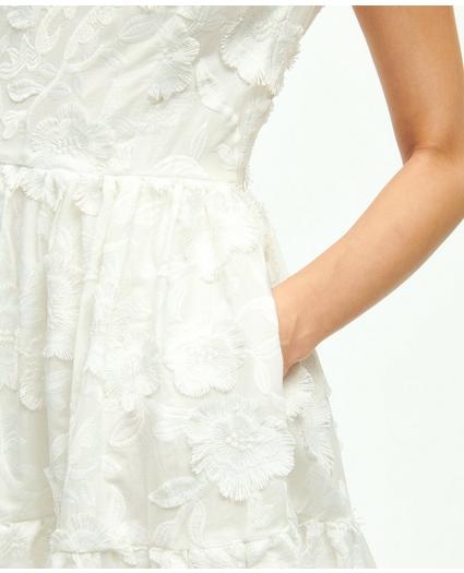 Cotton A-Line Floral Applique Embroidered Dress