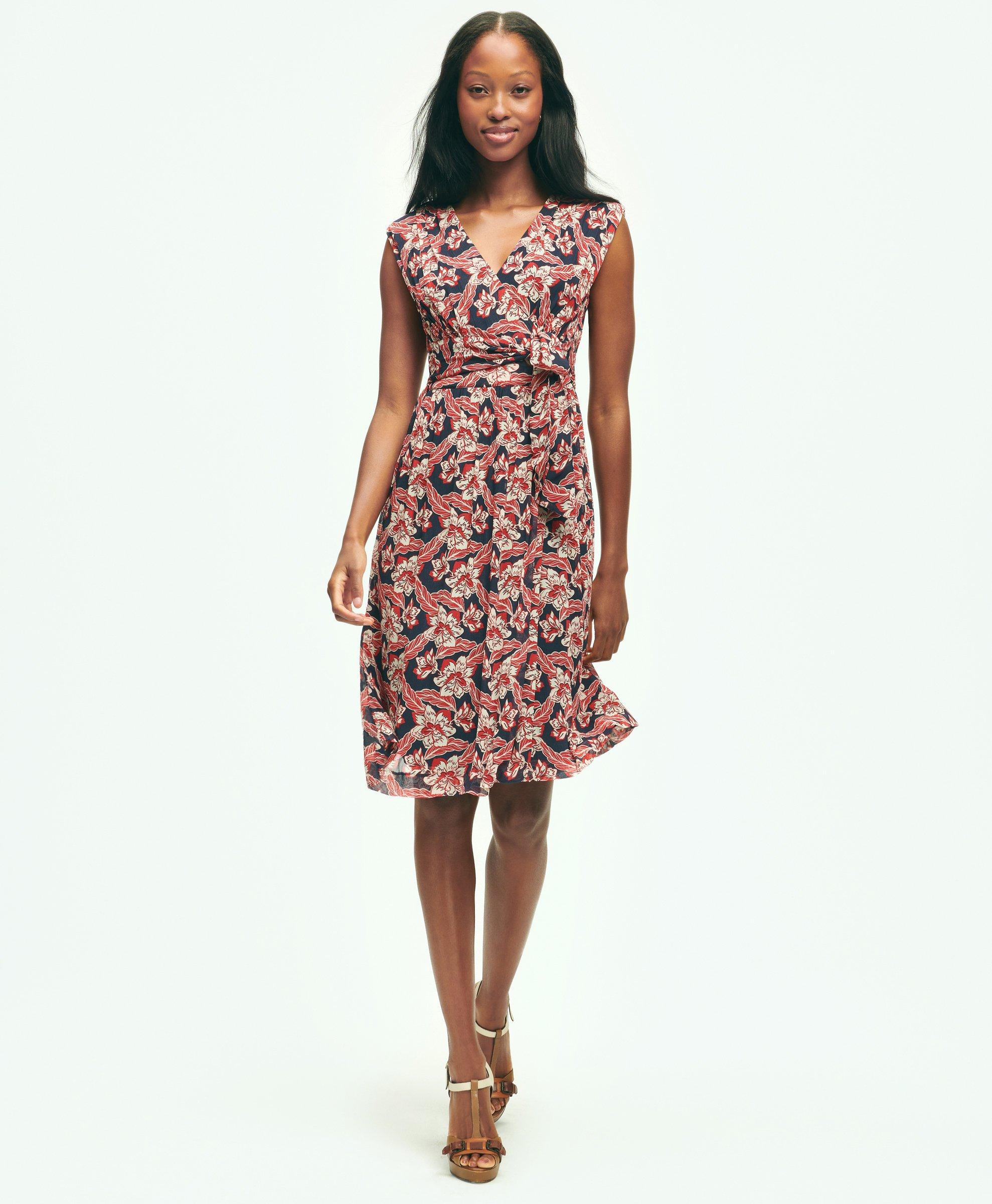 Crossover Wrap Dress Brooks Brothers