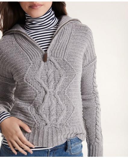 Wool Cable Half-Zip Sweater