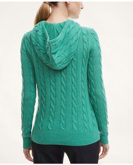 Cotton Cable-Knit Hoodie Sweater