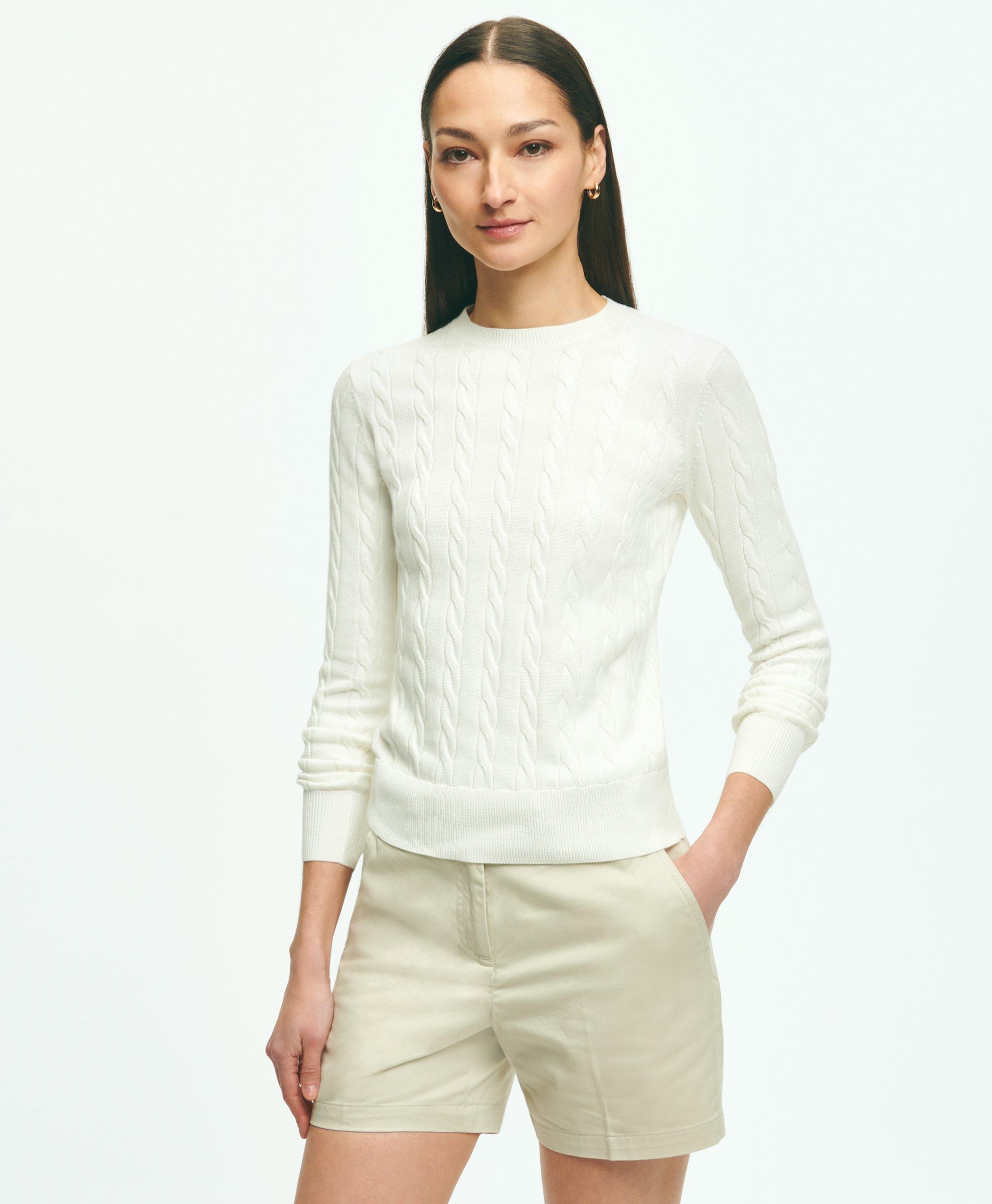 Crew Neck Cable Knit in Worn White | Outlet | Wrangler®