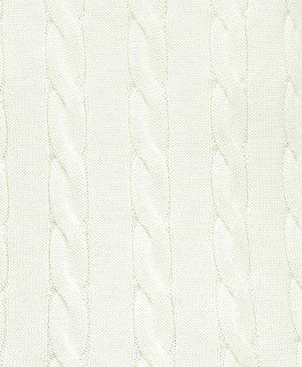 Brooks Brothers Supima Cotton Cable Crewneck Sweater | White | Size Xs