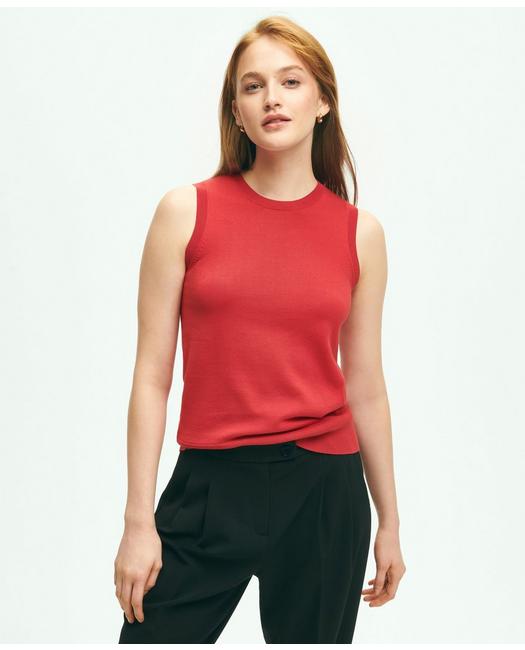 Brooks Brothers Supima Cotton Shell Sweater | Bright Red | Size Medium