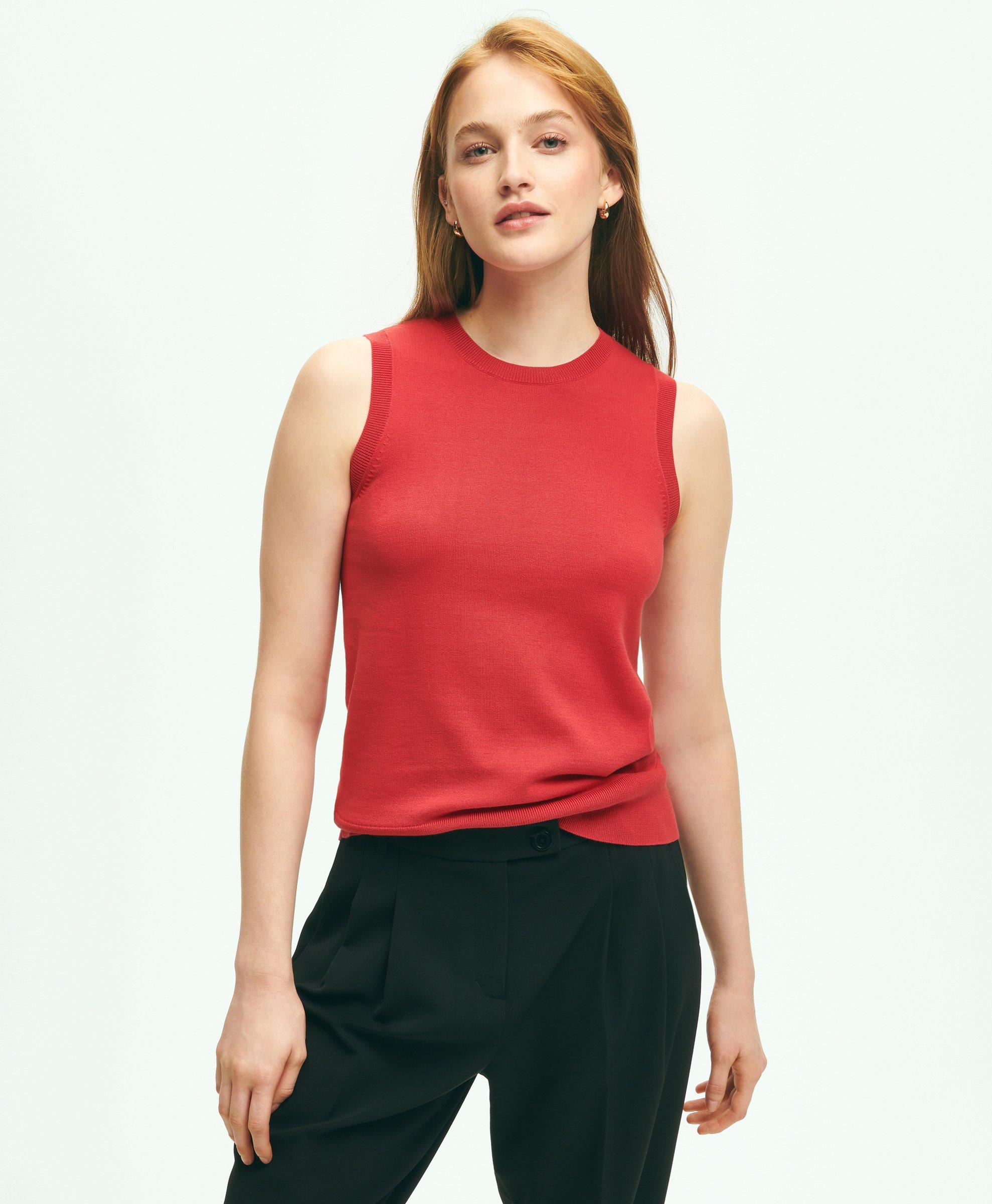 Brooks Brothers Supima Cotton Shell Sweater | Bright Red | Size Medium