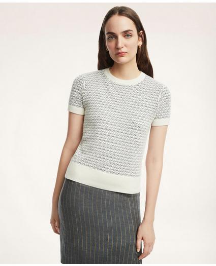 Cotton Cashmere Blend Pointelle Shell Sweater