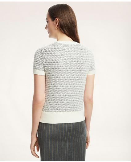 Cotton Cashmere Blend Pointelle Shell Sweater