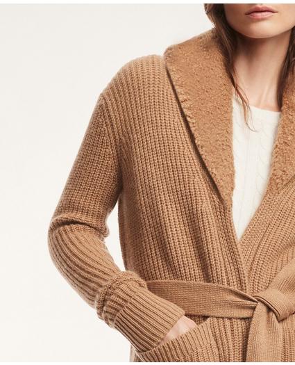 Camel Hair Belted Cardigan Sweater