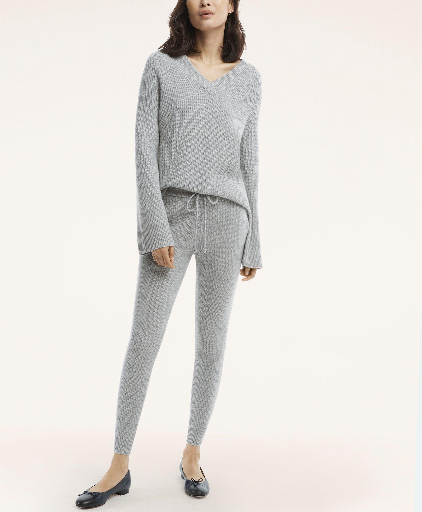 Merino Wool Cashmere V-Neck Relaxed Sweater