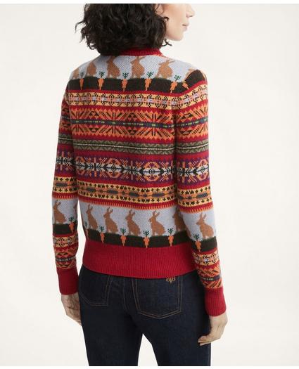 Lunar New Year Merino Wool Blend Jacquard Cardigan Sweater
