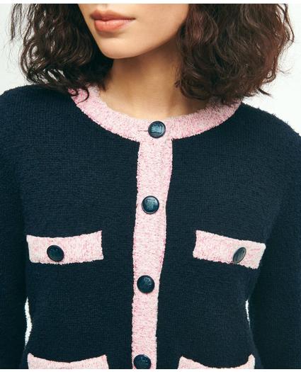 Cotton Blend Boucle Cardigan Sweater