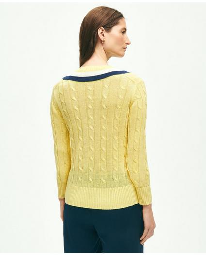 Linen Cable Knit Tennis Sweater
