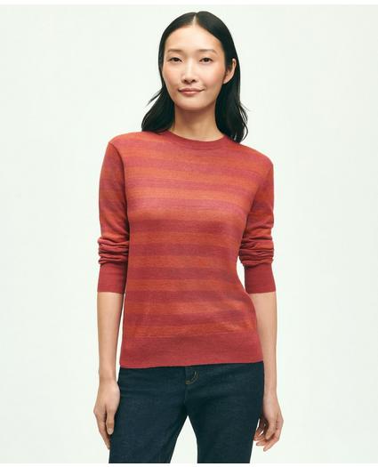 Linen Striped Crewneck Sweater