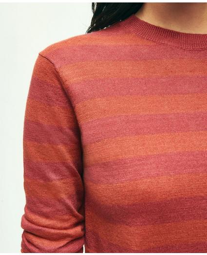 Linen Striped Crewneck Sweater