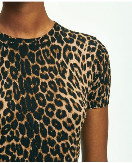 Merino Wool Leopard Print Shell Sweater