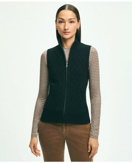 Merino Wool Blend Quilted Sweater Vest