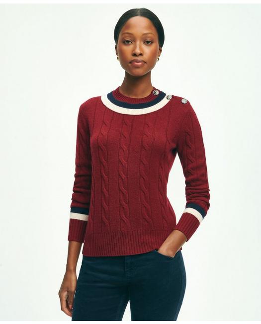 Brooks Brothers Merino Wool Cashmere Tennis Sweater | Dark Red | Size Medium