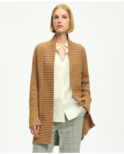 Camel Hair Open Front Cardigan Sweater