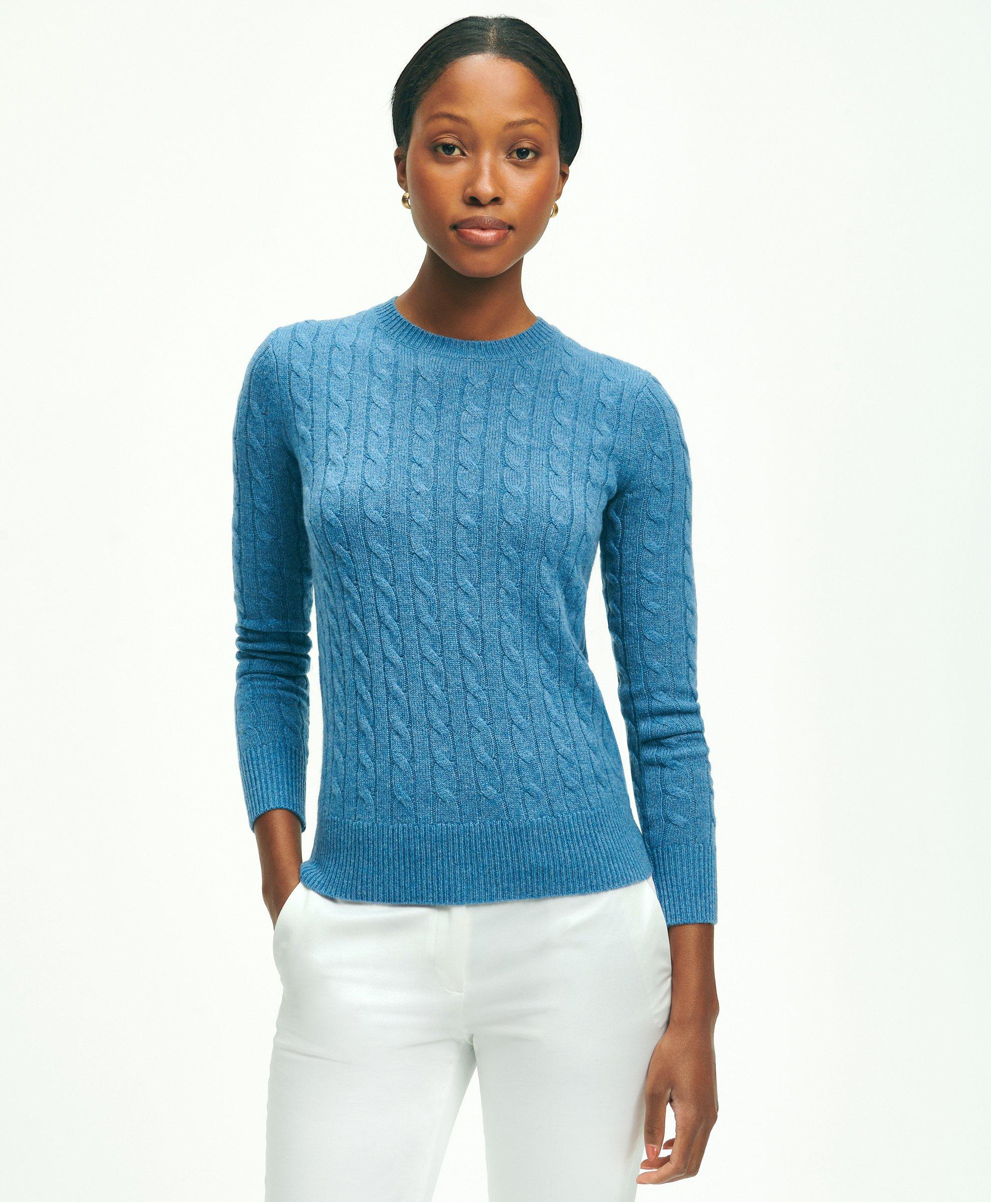 Brooks Brothers Cashmere Crewneck Sweater | Blue | Size Medium