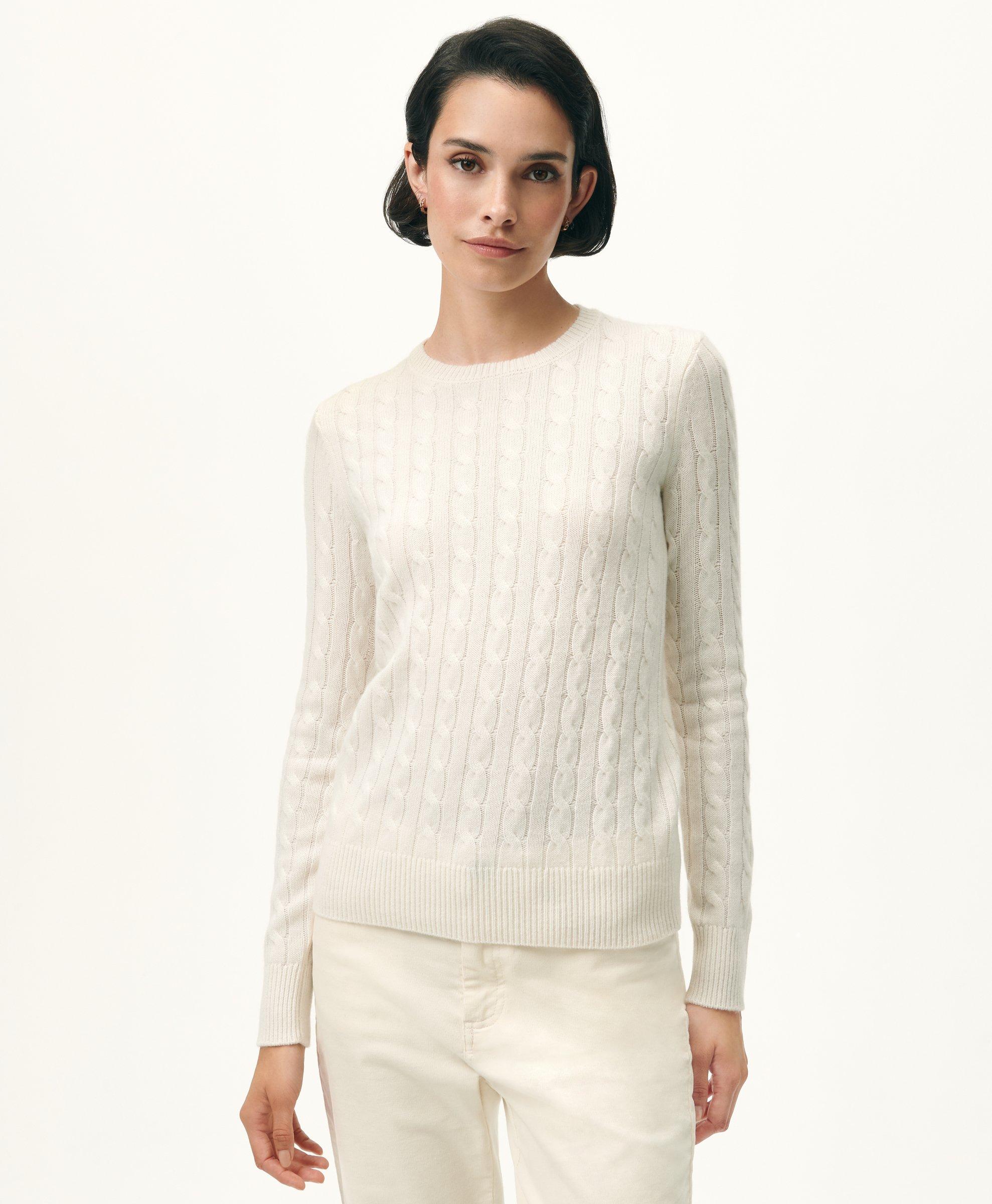 White cable hotsell knit jumper