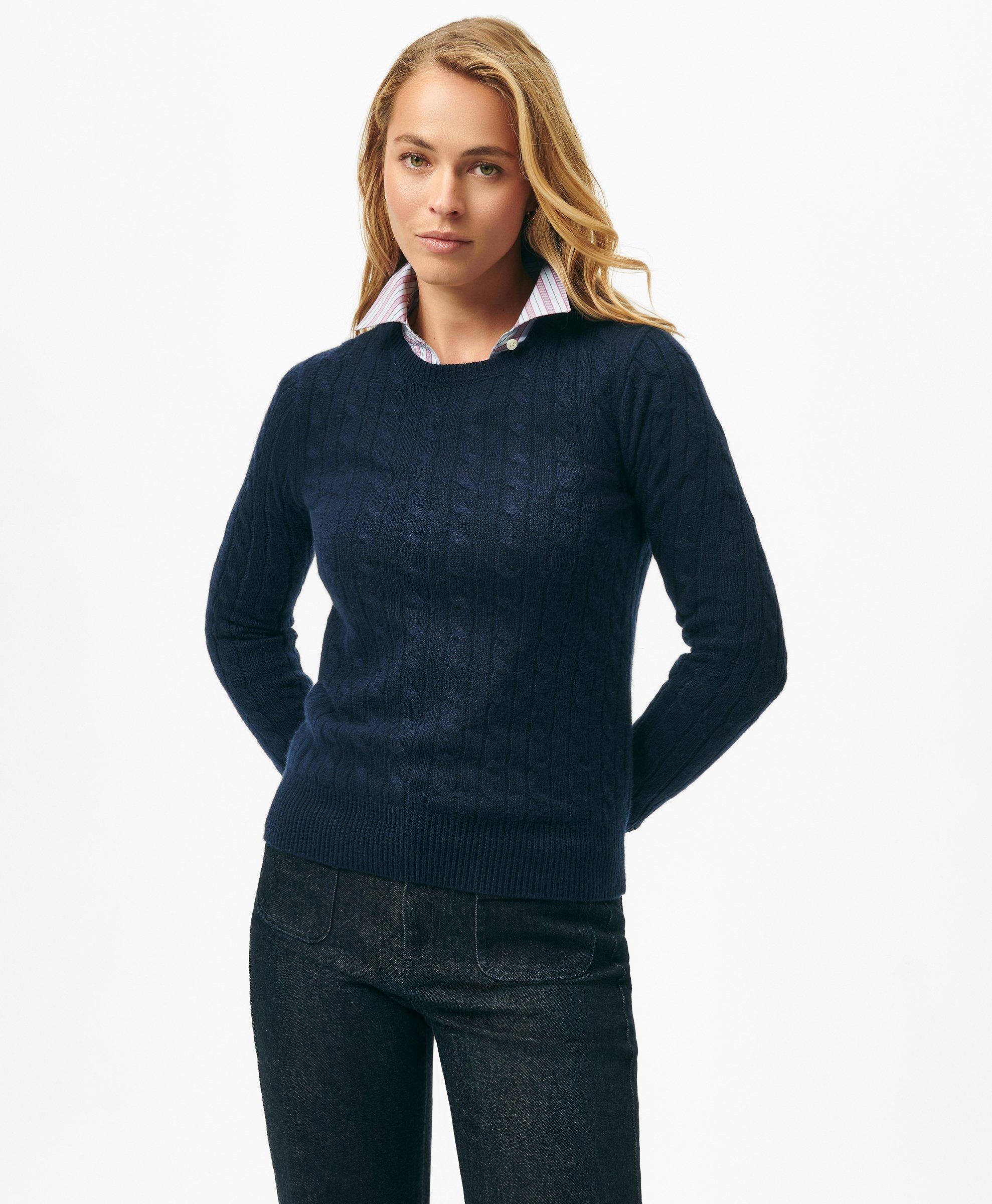 Brooks Brothers Cashmere Crewneck Sweater In Navy