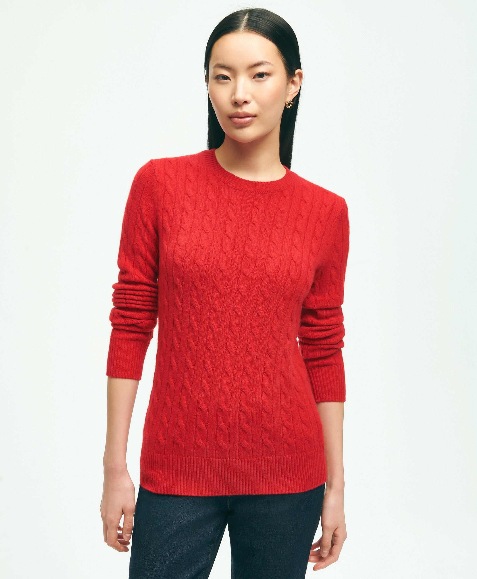 Brooks Brothers Cashmere Crewneck Sweater In Red