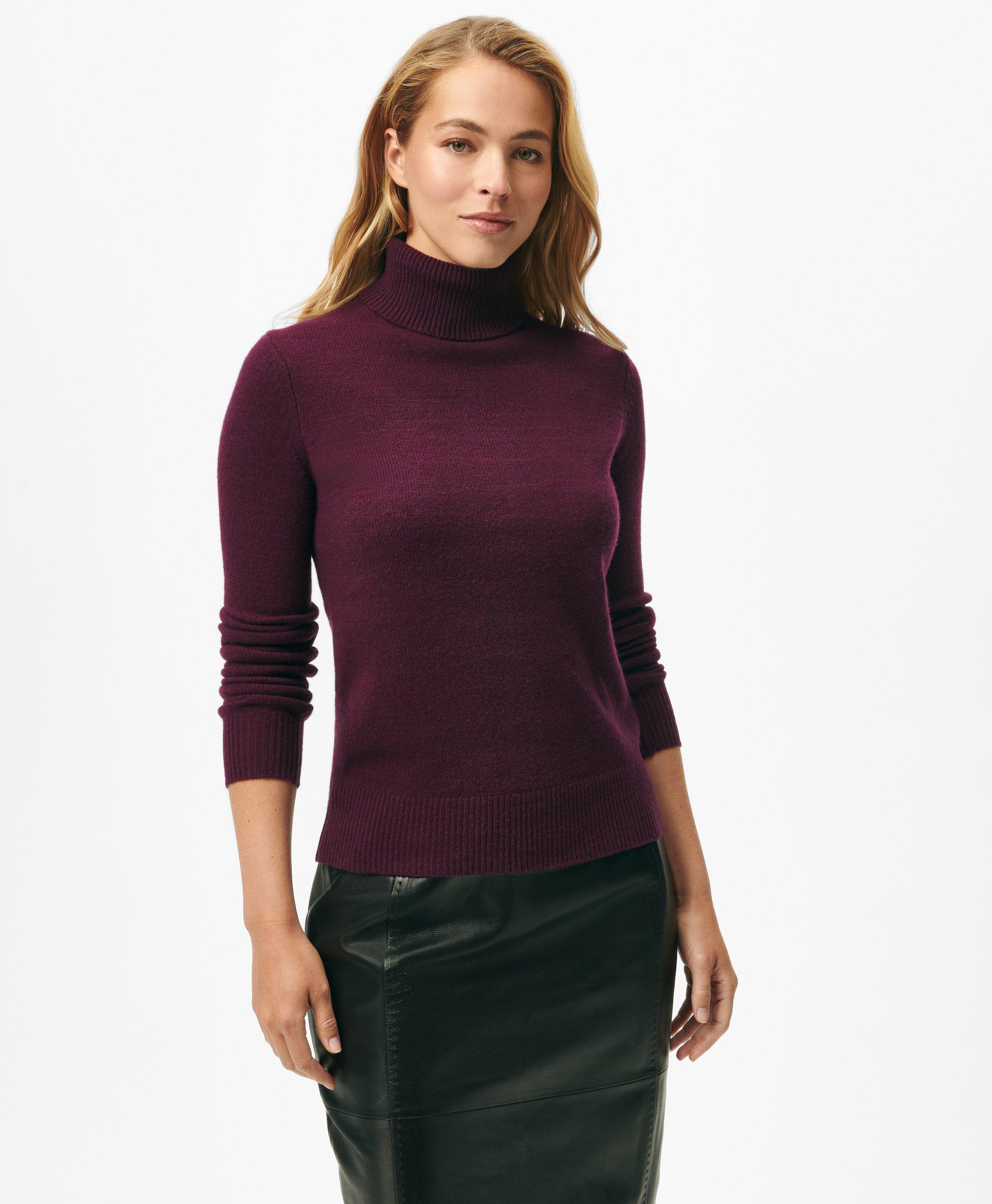 Brooks Brothers Cashmere Turtleneck Sweater In Maroon