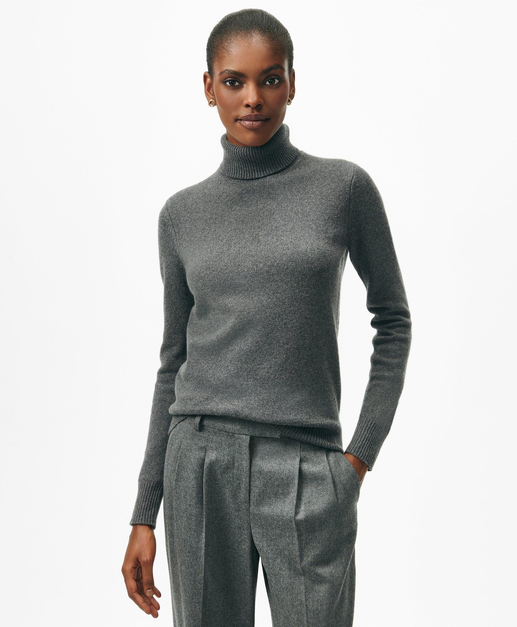 Brooks Brothers Cashmere Turtleneck Sweater In Grey