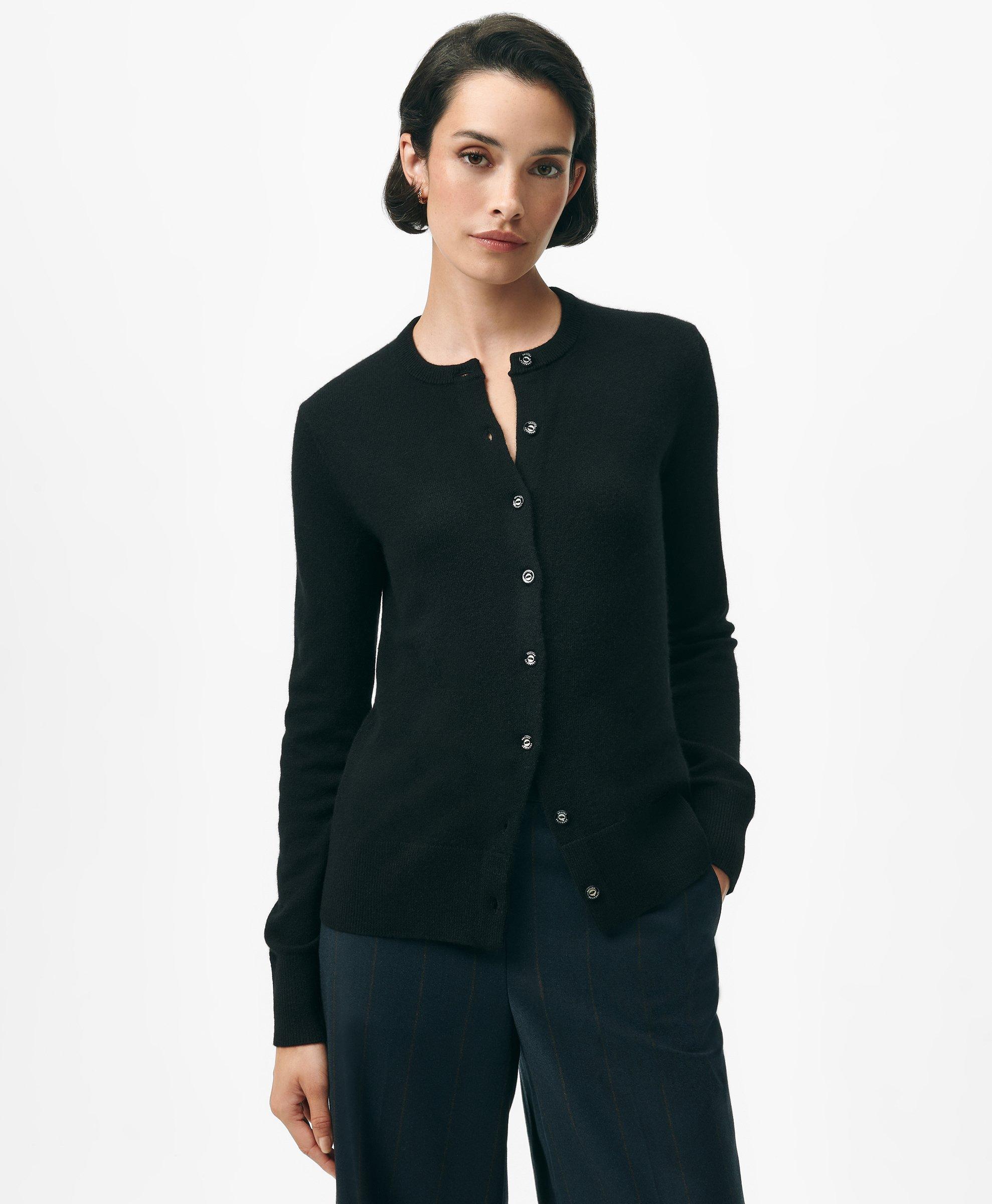 Brooks Brothers Cashmere Cardigan Sweater In Black