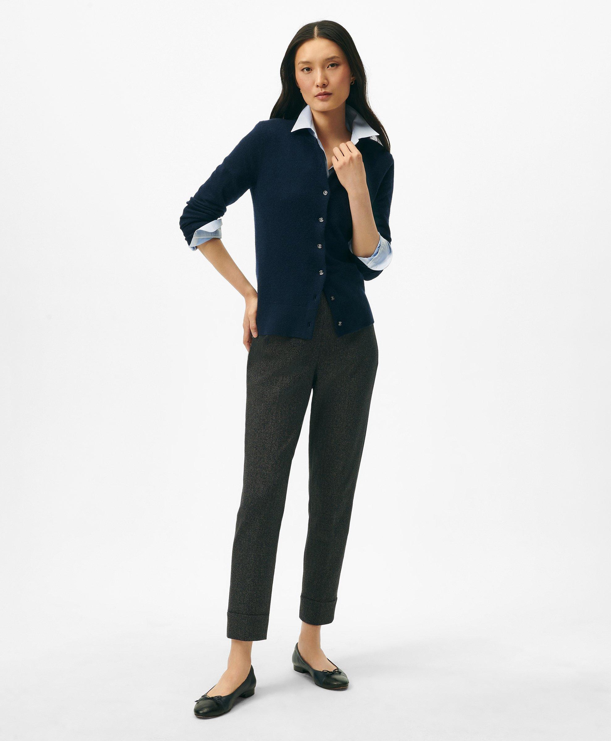 Brooks Brothers Cashmere Cardigan Sweater In Navy