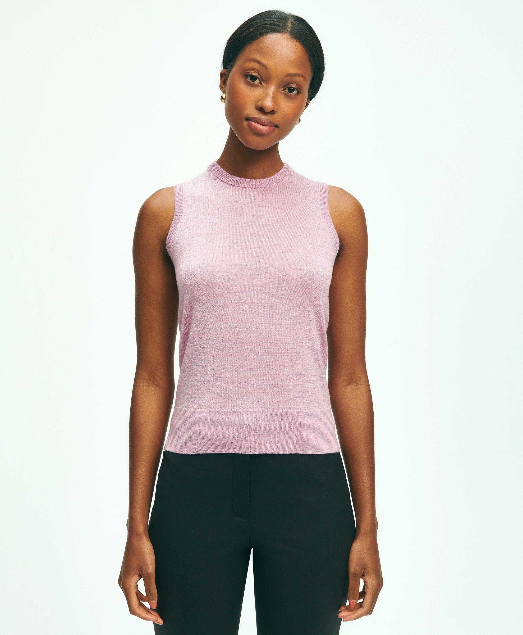 Brooks Brothers Merino Wool Shell Sweater | Pink | Size Large