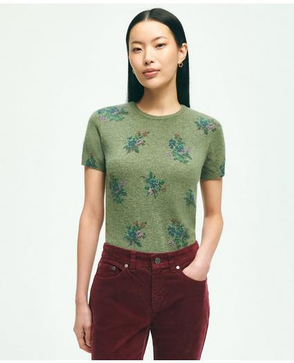 Lambswool Floral Print Shell Sweater