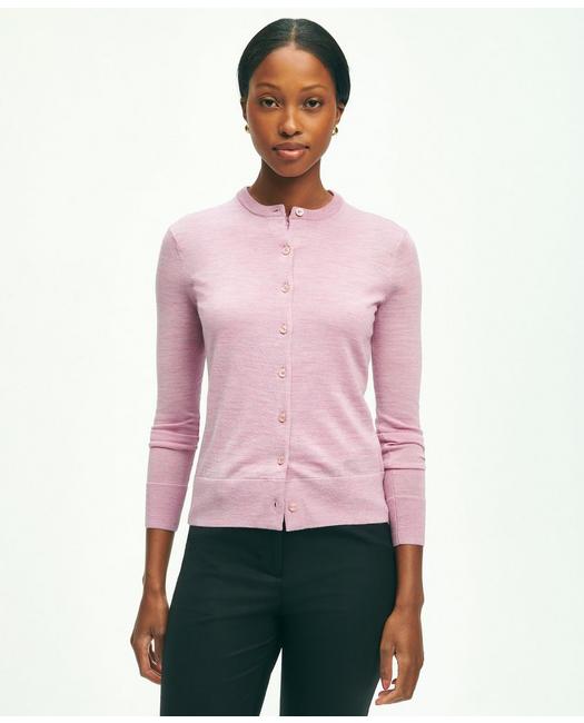 Brooks Brothers Merino Wool Cardigan | Pink | Size Xs