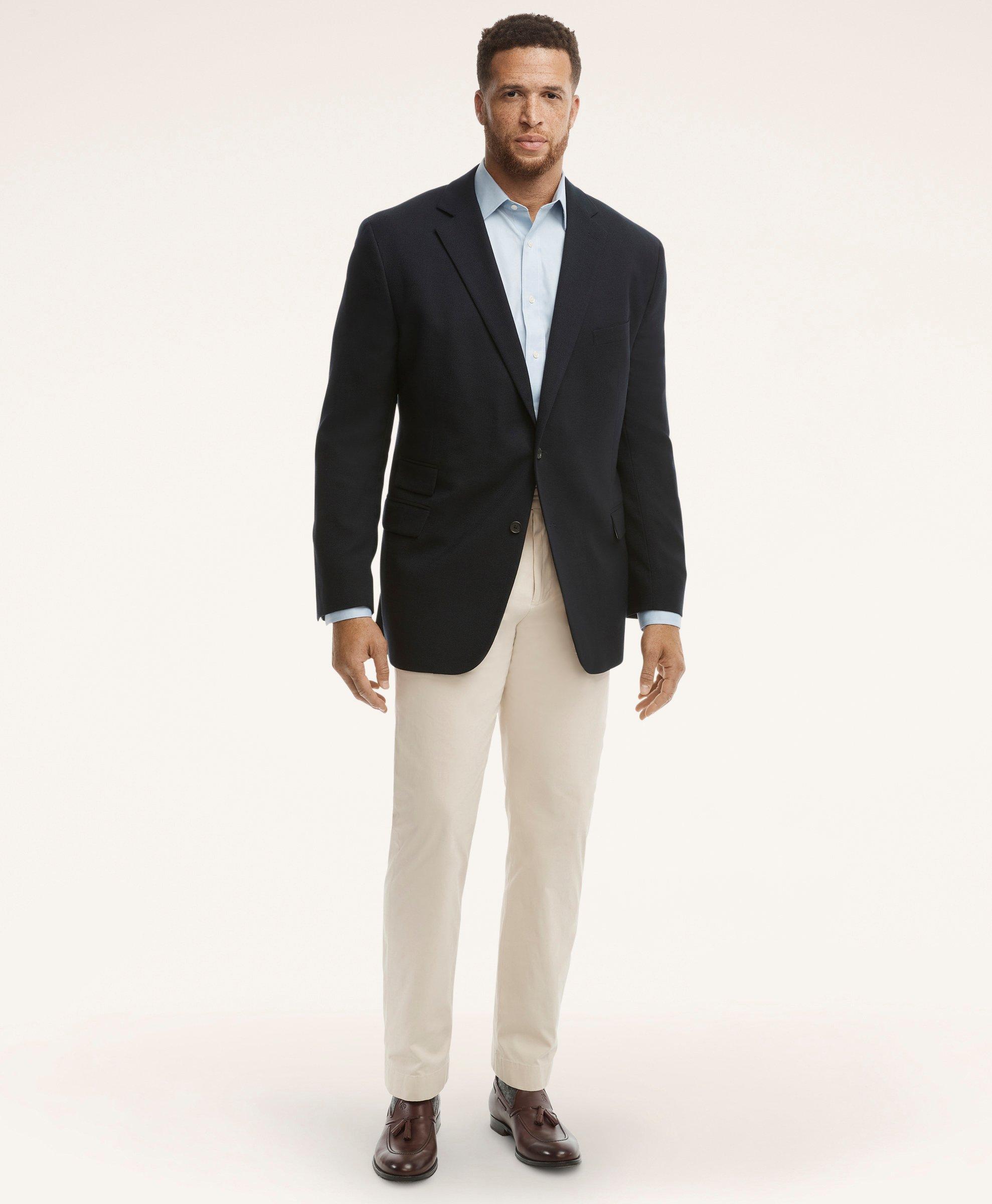 Madison Traditional-Fit Wool-Silk-Linen Check Hopsack Sport Coat