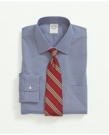 Big & Tall Stretch Supima Cotton Non-Iron Pinpoint Oxford Ainsley Collar, Gingham Dress Shirt