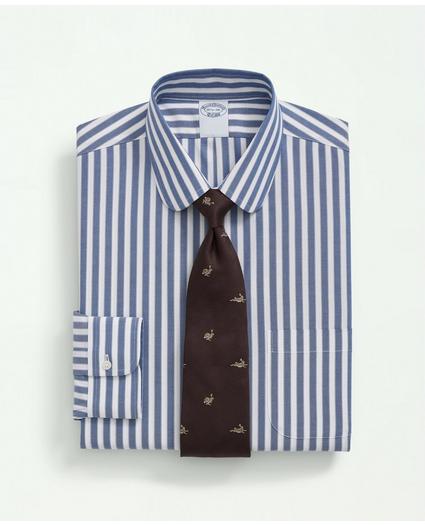 Big & Tall Stretch Supima Cotton Non-Iron Pinpoint Club Collar, Striped Dress Shirt