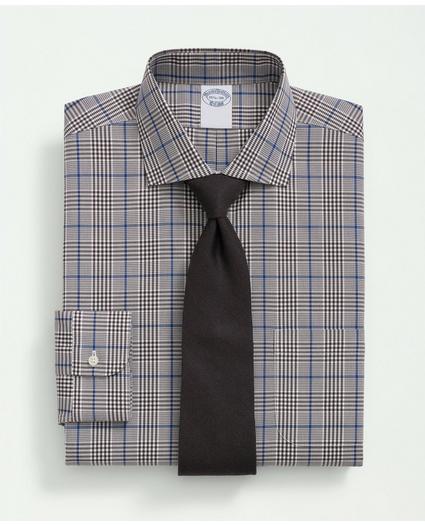 Big & Tall Stretch Supima Cotton Non-Iron Pinpoint English Collar, Glen Plaid Dress Shirt