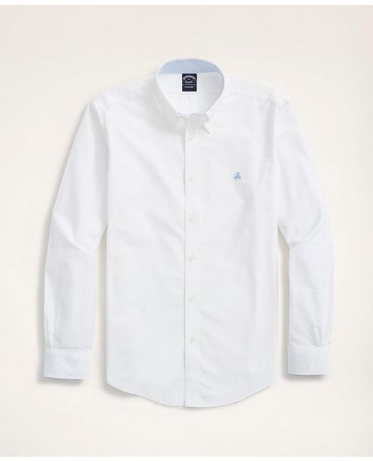 Brooks Brothers Stretch Big & Tall Sport Shirt, Non-iron Oxford | White | Size 4x