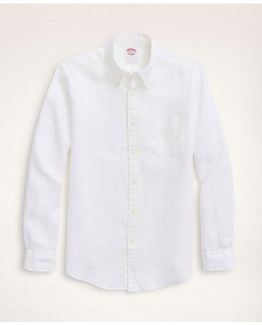 Brooks Brothers Big & Tall Sport Shirt, Irish Linen | White | Size 4x