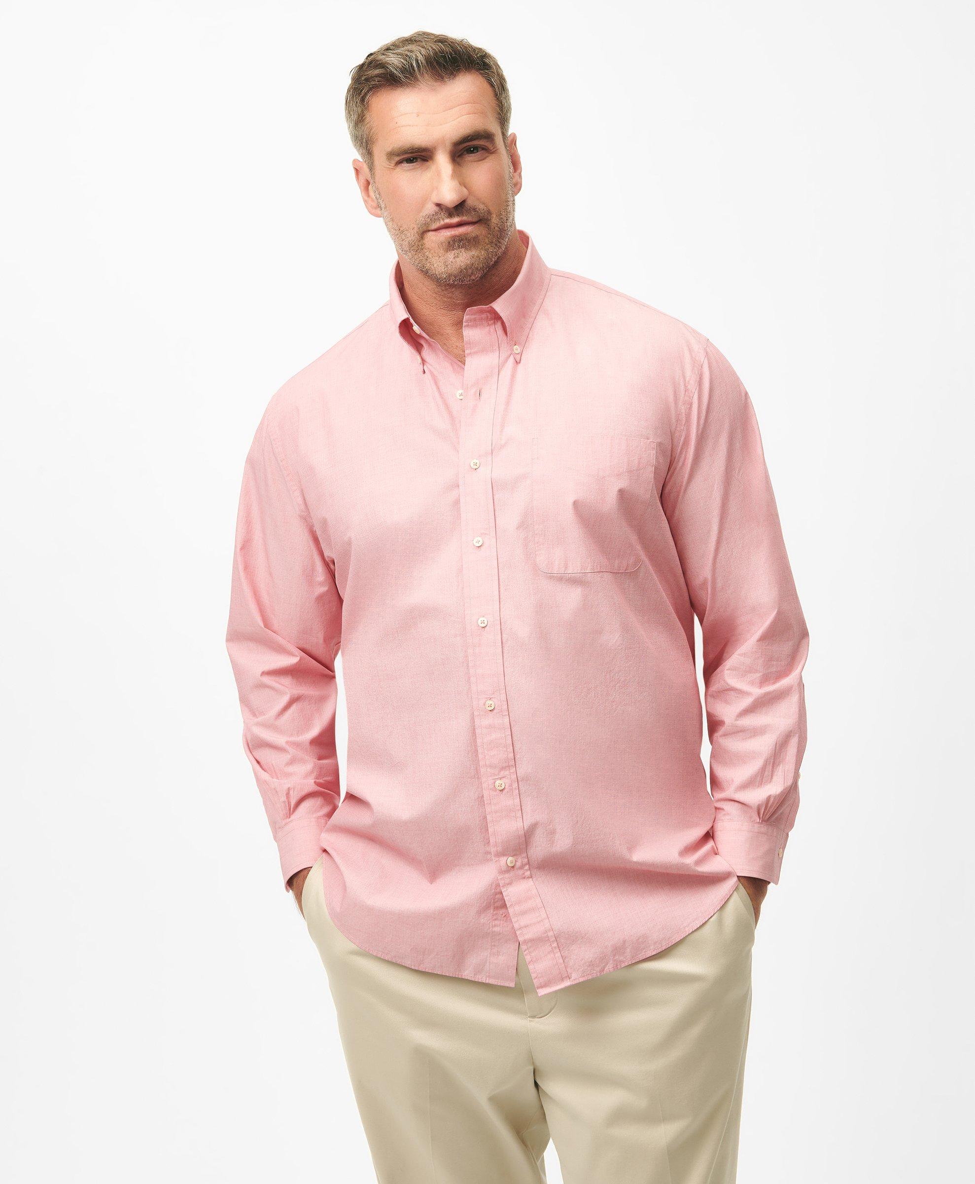 Brooks Brothers Friday Shirt, Poplin End-on-end In Light Red