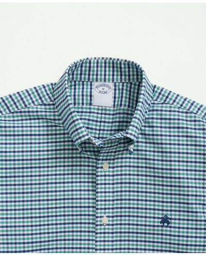 Big & Tall Stretch Cotton Non-Iron Oxford Polo Button-Down Collar Gingham Shirt