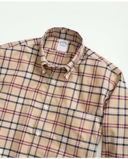 Big & Tall Stretch Supima Cotton Non-Iron Twill Polo Button-Down Collar Tartan Shirt