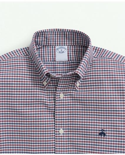 Big & Tall Stretch Cotton Non-Iron Oxford Polo Button-Down Collar, Mini-Graph Check Shirt