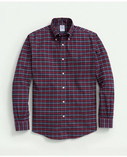 Big & Tall Stretch Cotton Non-Iron Oxford Polo Button-Down Collar, Tartan Shirt