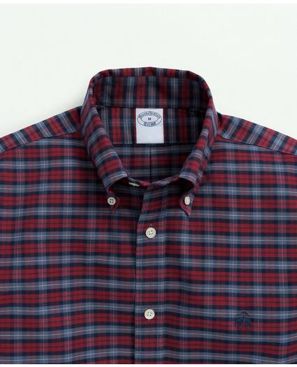 Big & Tall Stretch Cotton Non-Iron Oxford Polo Button-Down Collar, Tartan Shirt